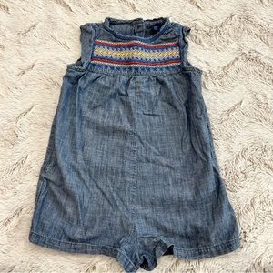 Gap Kids Toddler Girl Embroidered Romper Jumpsuit Shorts Size 4